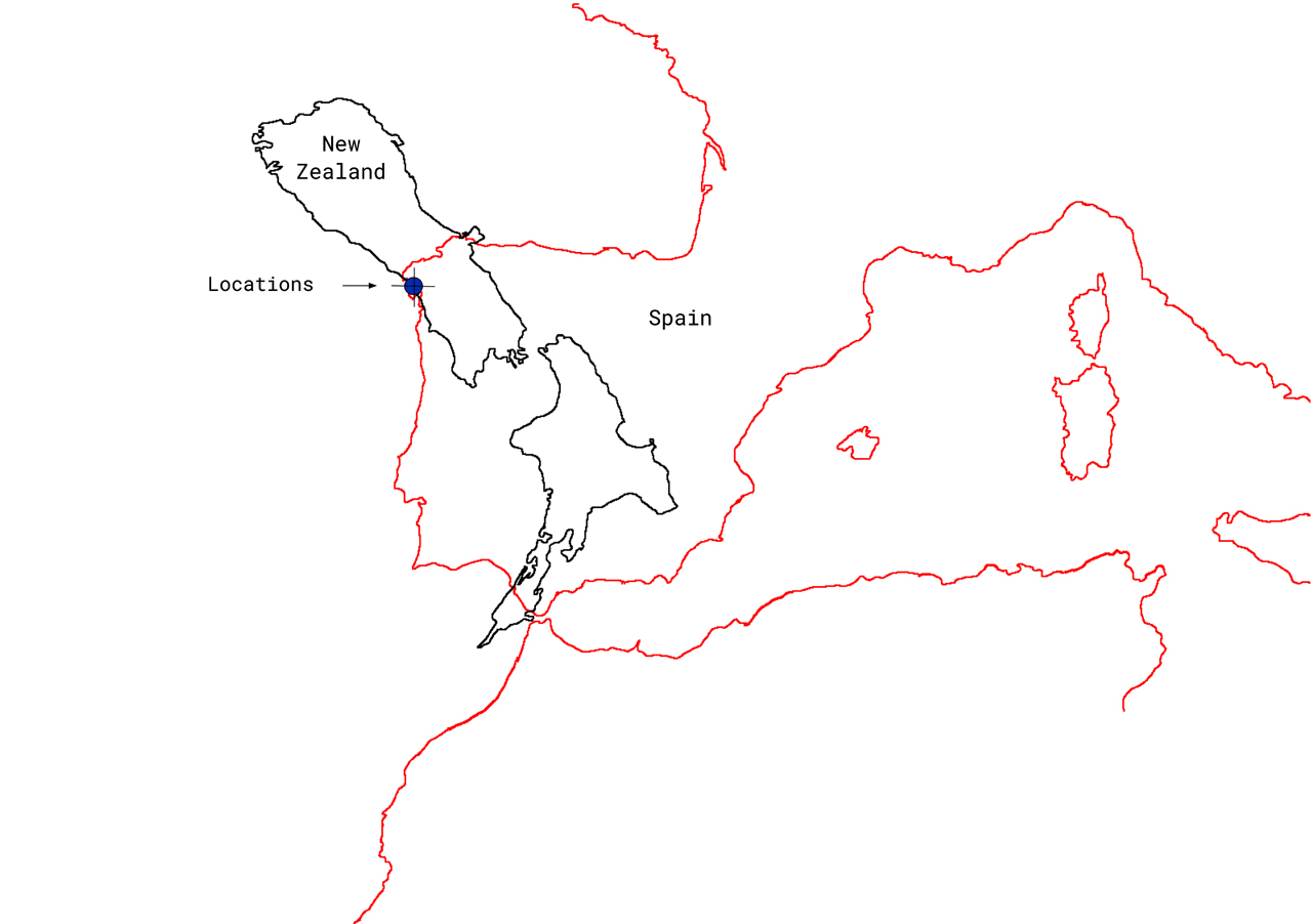 Southern and Northern hemispheres overlayed.